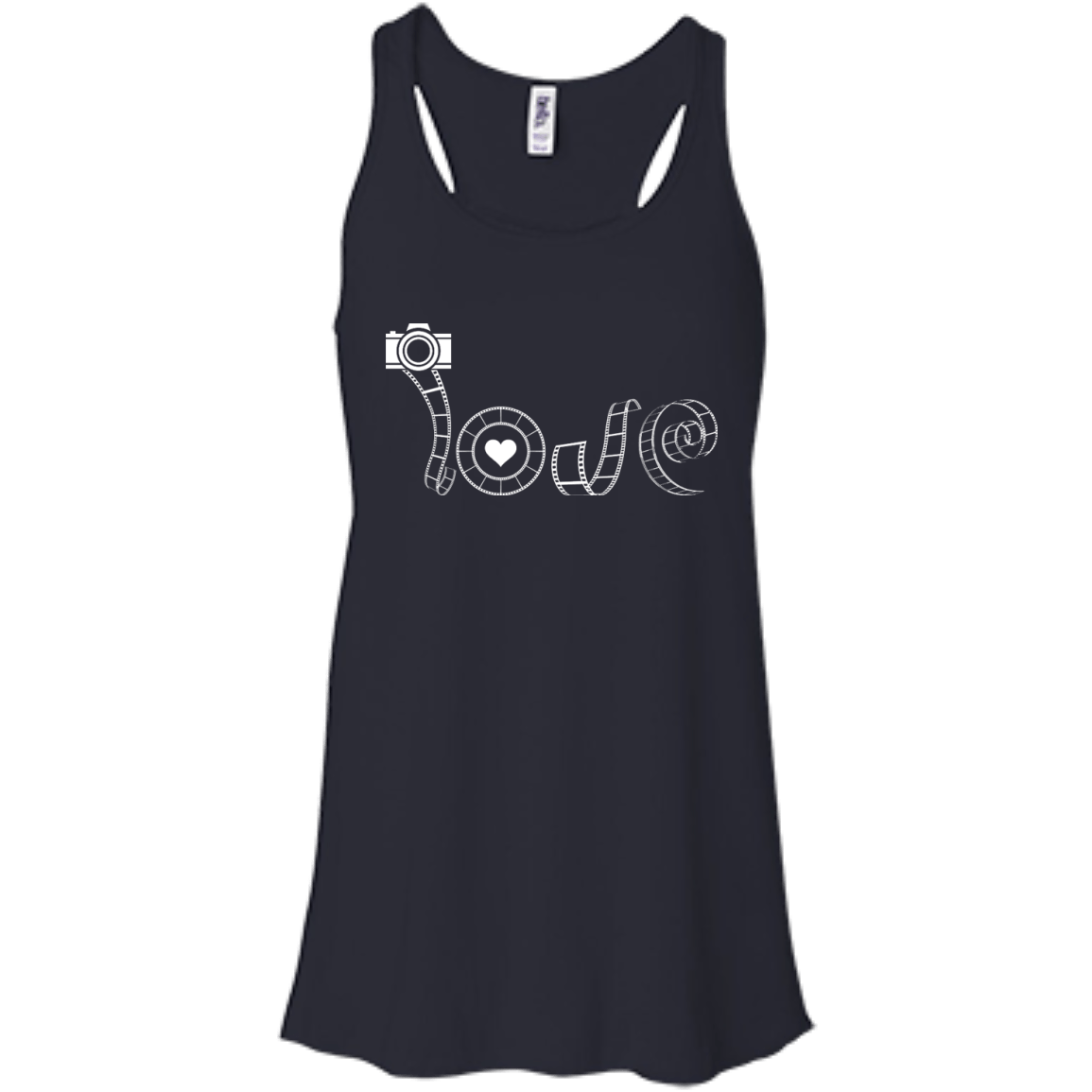 Love Photography-T-Shirt & Hoodie-Women's Flowy Racerback Tank-Midnight