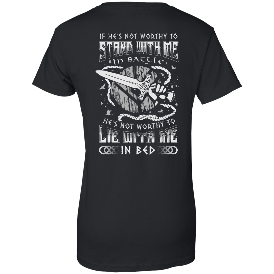 Viking If He Is Not Worthy To Stand With Me In Battle-T-Shirt & Hoodie-Women's T-Shirt-Black
