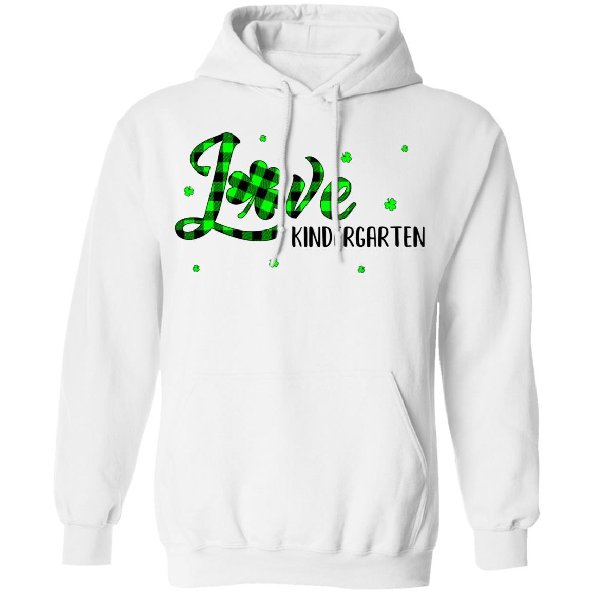 St Patricks Day Gift Kindergarten Teacher Plaid Shamrock-T-Shirt & Hoodie-Pullover Hoodie-White