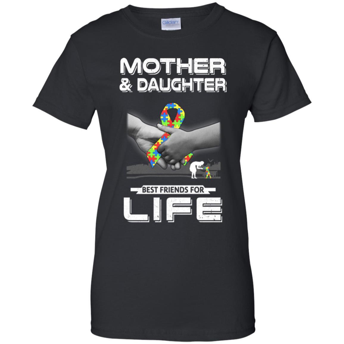 Autism Awareness Mother And Daughter Best Friends For Life-T-Shirt & Hoodie-Women's T-Shirt-Black