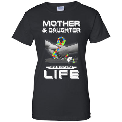 Autism Awareness Mother And Daughter Best Friends For Life-T-Shirt & Hoodie-Women's T-Shirt-Black