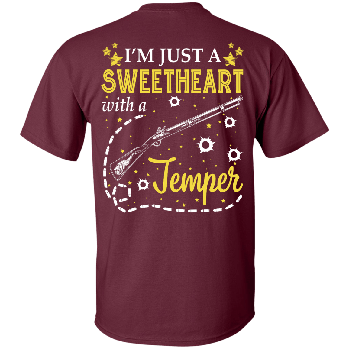 I'm Just A Sweetheart With A Temper-T-Shirt & Tank Top-Classic T-Shirt-Maroon