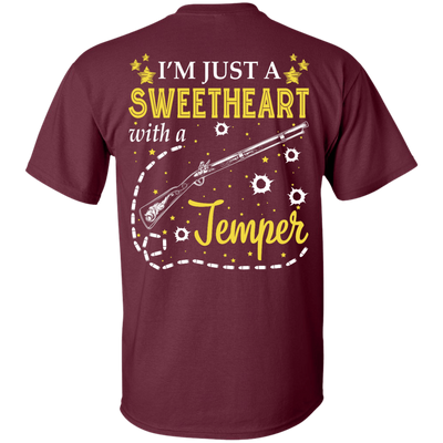 I'm Just A Sweetheart With A Temper-T-Shirt & Tank Top-Classic T-Shirt-Maroon