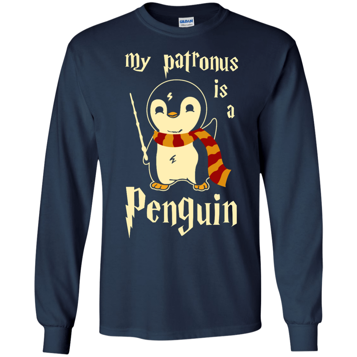 My Patronus Is A Penguin-T-Shirt & Hoodie-Long Sleeve T-Shirt-Navy