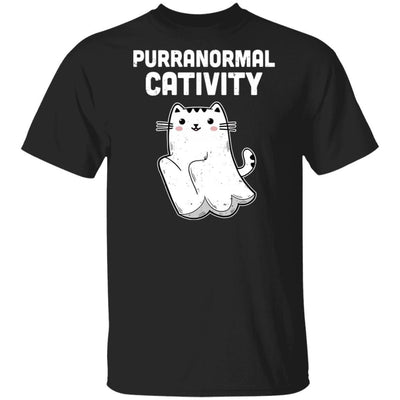 Halloween Funny Purranormal Cativity Ghost Cat Lovers Gifts-T-Shirt & Hoodie-Classic T-Shirt-Black