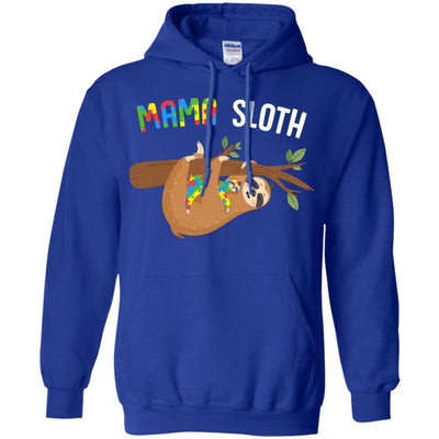 Mama Sloth Autism Awareness Mom Gift-T-Shirt & Hoodie-Pullover Hoodie-Royal