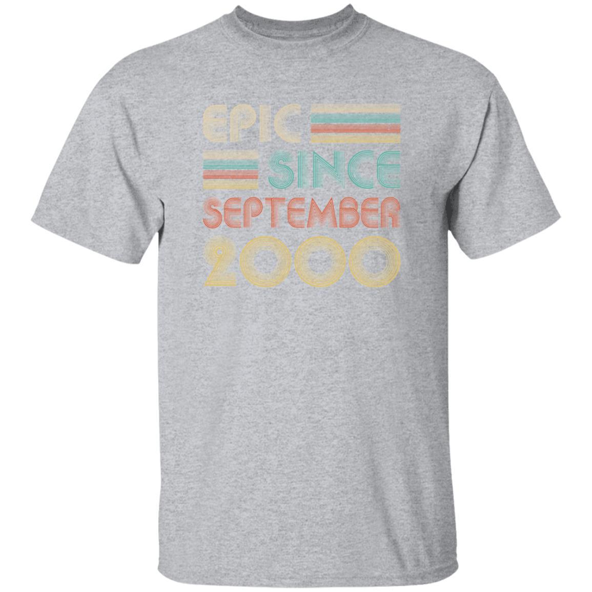 Epic Since September 2000 Vintage 21th Birthday Gifts-T-Shirt & Hoodie-Classic T-Shirt-Sport Grey