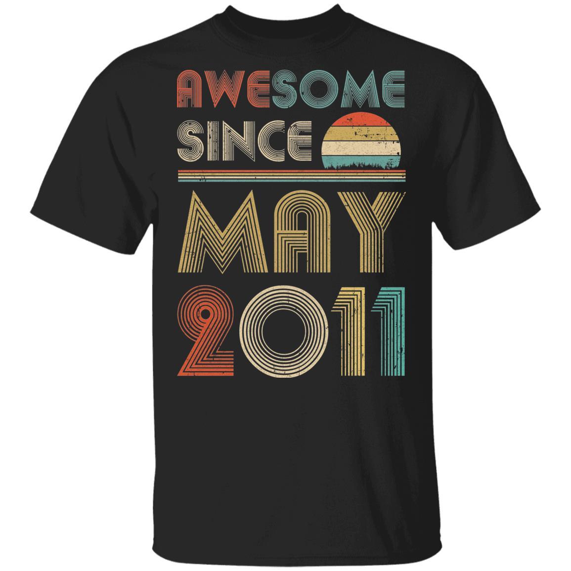 Awesome Since May 2011 Vintage 10th Birthday Gifts Youth-Youth Shirt-Youth T-Shirt-Black