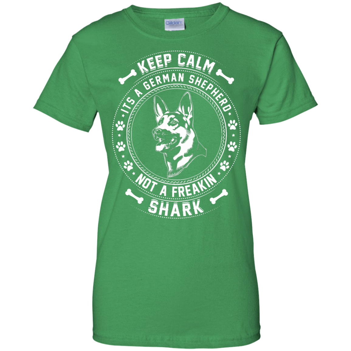 Keep Calm It's A German Shepherd Not A Freaking Shark-T-Shirt & Hoodie-Women's T-Shirt-Irish Green