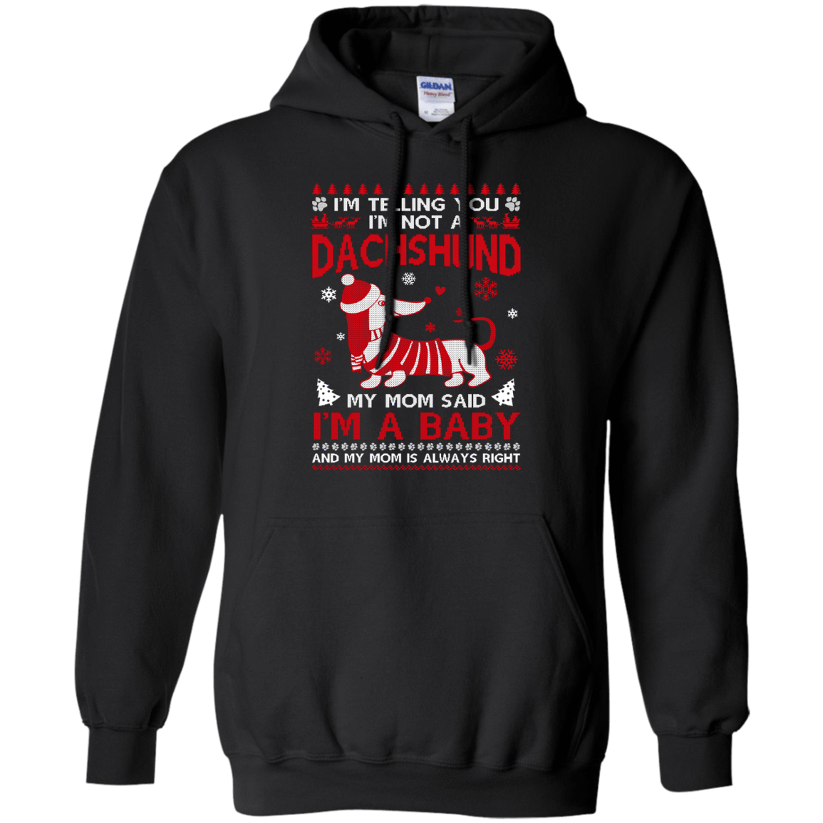 I'm Telling You I'm Not A Dachshund-T-Shirt & Hoodie-Pullover Hoodie-Black