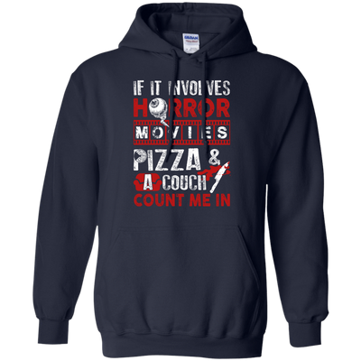 If It Involves Horror Movies, PIZZA, and a Couch Shirt-T-Shirt & Hoodie-Pullover Hoodie-Navy
