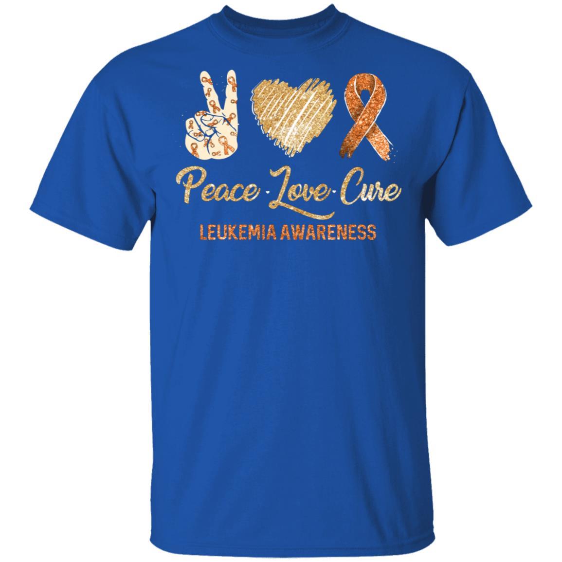 Peace Love Cure Leukemia Awareness-T-Shirt & Hoodie-Classic T-Shirt-Royal