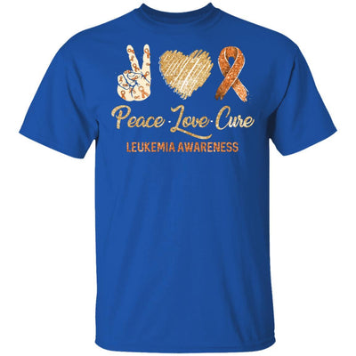 Peace Love Cure Leukemia Awareness-T-Shirt & Hoodie-Classic T-Shirt-Royal
