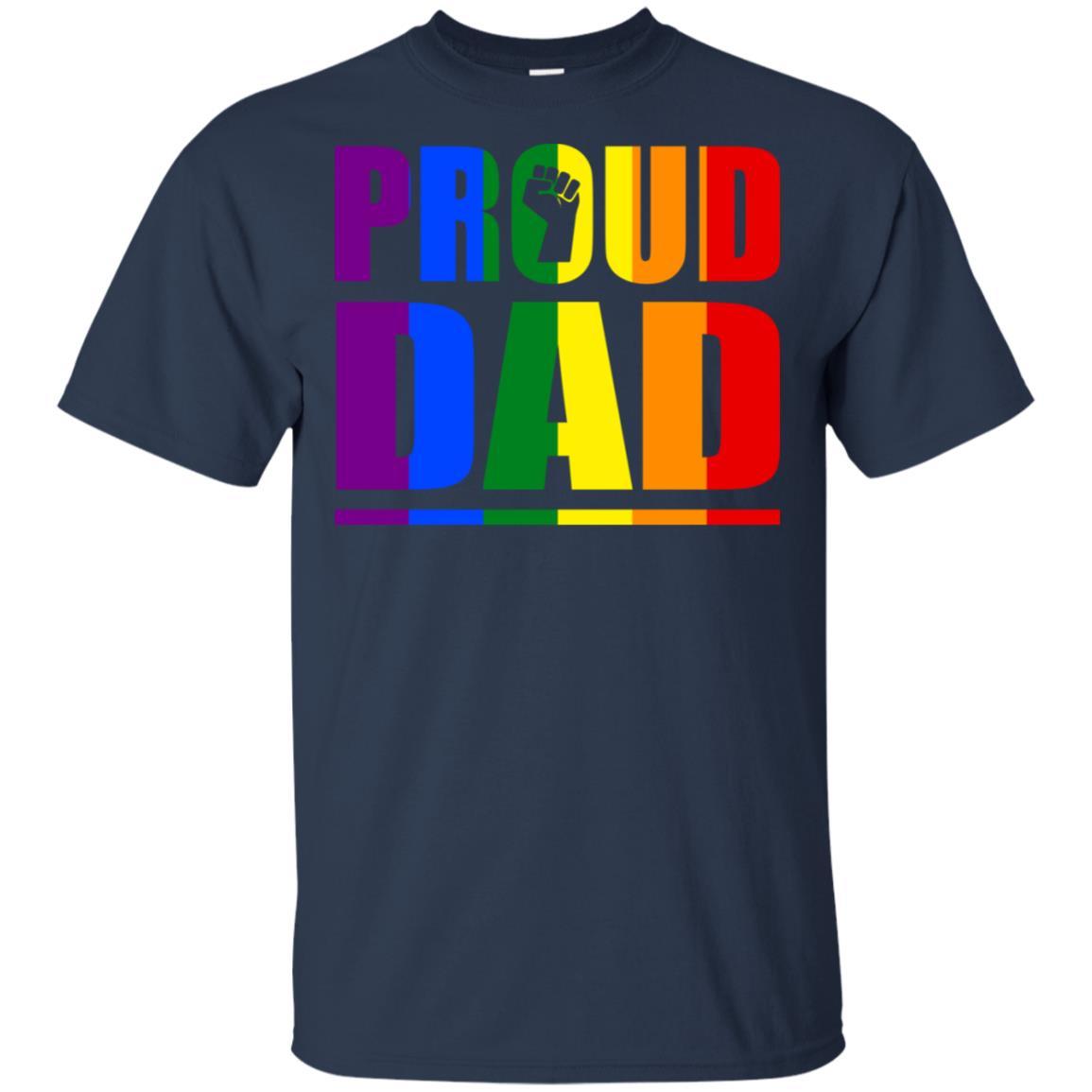Proud Dad Gay Pride Month LGBT-T-Shirt & Hoodie-Classic T-Shirt-Navy