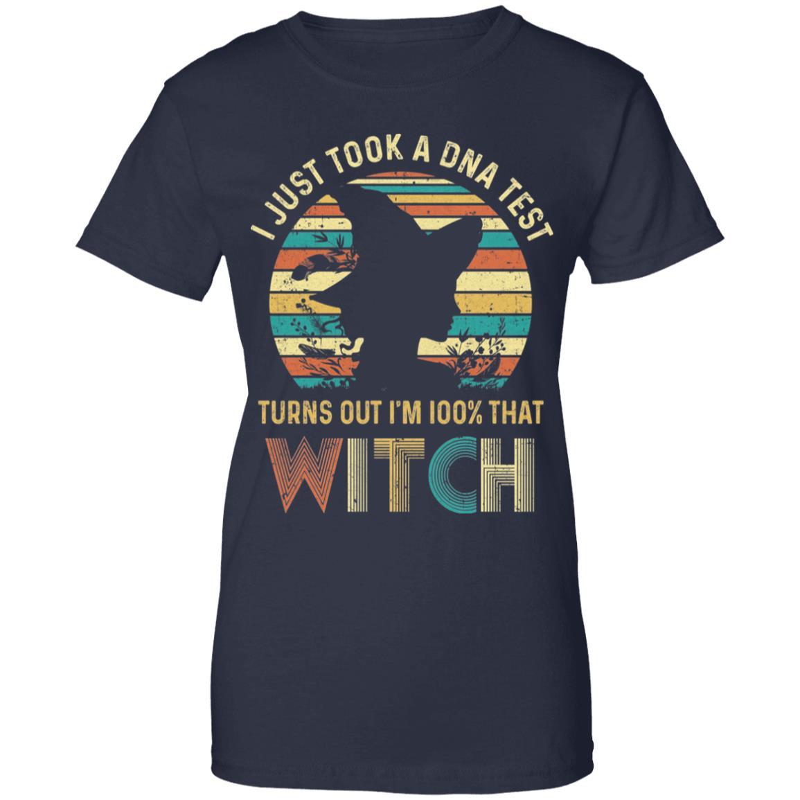 I Just Took A DNA Test Turns Out I'm 100% Percent That Witch-T-Shirt & Tank Top-Women's T-Shirt-Navy