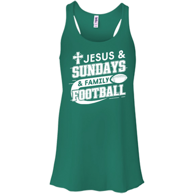Jesus Sundays Family Football-T-Shirt & Hoodie-Women's Flowy Racerback Tank-Kelly