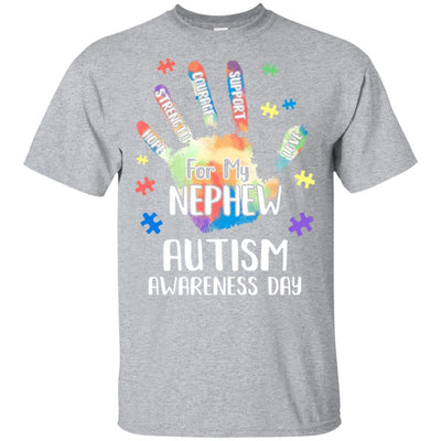 Support Autism Awareness For My Nephew Puzzle Gift-T-Shirt & Hoodie-Classic T-Shirt-Sport Grey