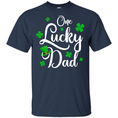 One Lucky Dad St Patricks Day For Daddy-T-Shirt & Hoodie-Classic T-Shirt-Navy
