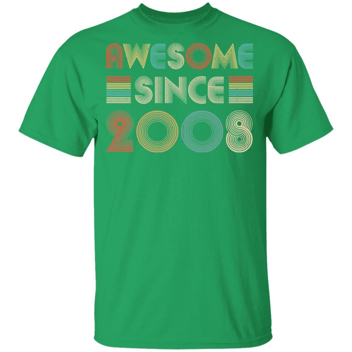 Awesome Since 2008 13th Birthday Gifts Youth-Youth Shirt-Youth T-Shirt-Irish Green
