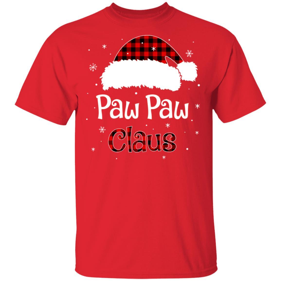 Santa Paw Paw Claus Red Plaid Family Pajamas Christmas Gift-T-Shirt & Sweatshirt-Classic T-Shirt-Red