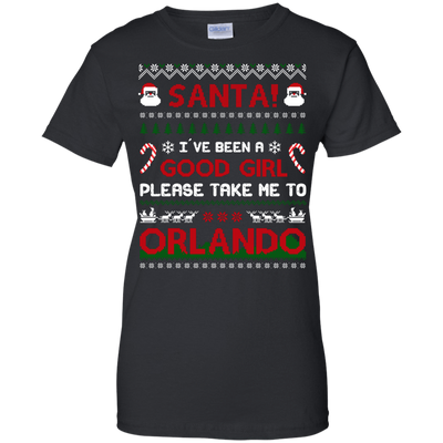 Santa I've Been A Good Girl Please Take Me To Orlando-T-Shirt & Hoodie-Women's T-Shirt-Black