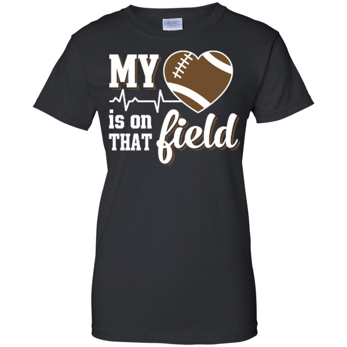 My Heart Is On That Field Football-T-Shirt & Hoodie-Women's T-Shirt-Black