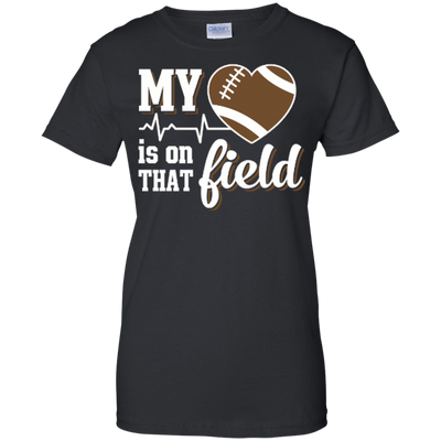 My Heart Is On That Field Football-T-Shirt & Hoodie-Women's T-Shirt-Black