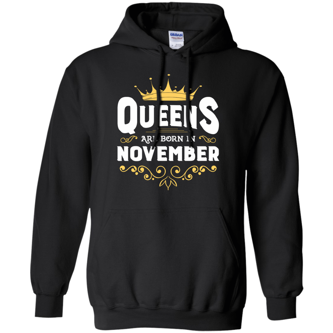 Queens Are Born In November-T-Shirt & Hoodie-Pullover Hoodie-Black