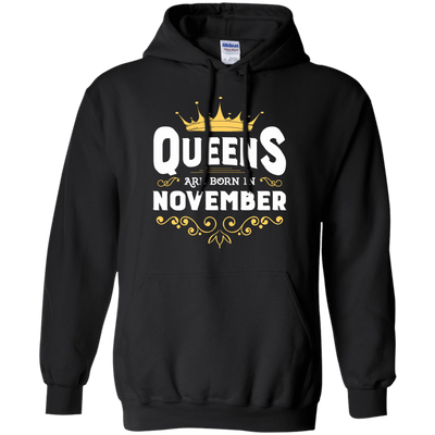 Queens Are Born In November-T-Shirt & Hoodie-Pullover Hoodie-Black
