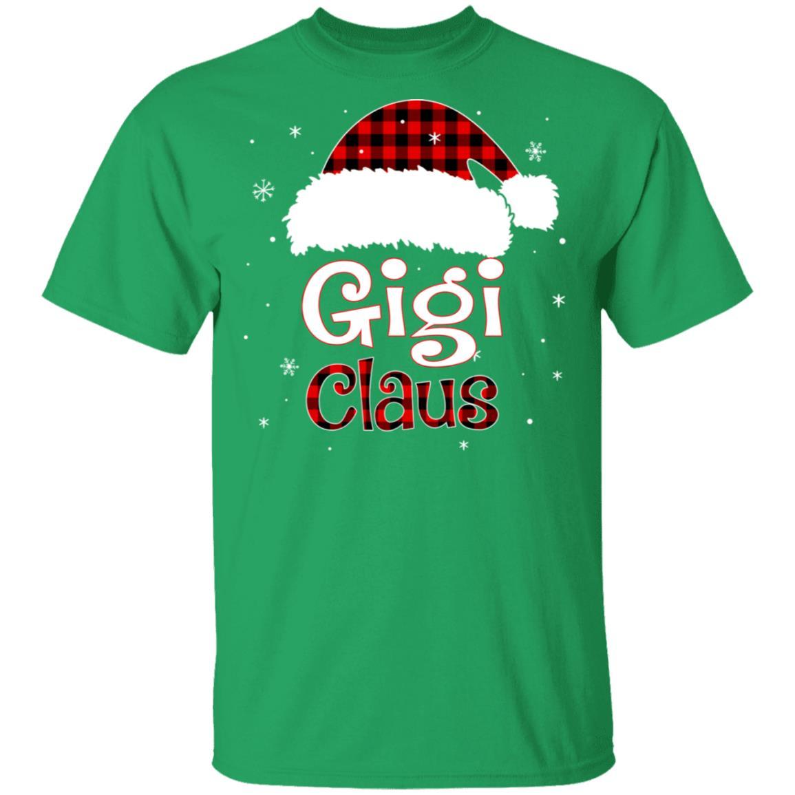 Santa Gigi Claus Red Plaid Family Pajamas Christmas Gift-T-Shirt & Sweatshirt-Classic T-Shirt-Irish Green