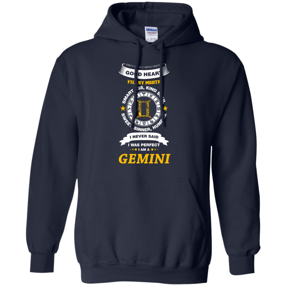 I Never Said I Was Perfect I Am A GEMINI-T-Shirt & Hoodie-Pullover Hoodie-Navy
