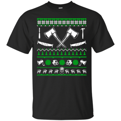 Lumberjack Christmas Sweater-T-Shirt & Hoodie-Classic T-Shirt-Black