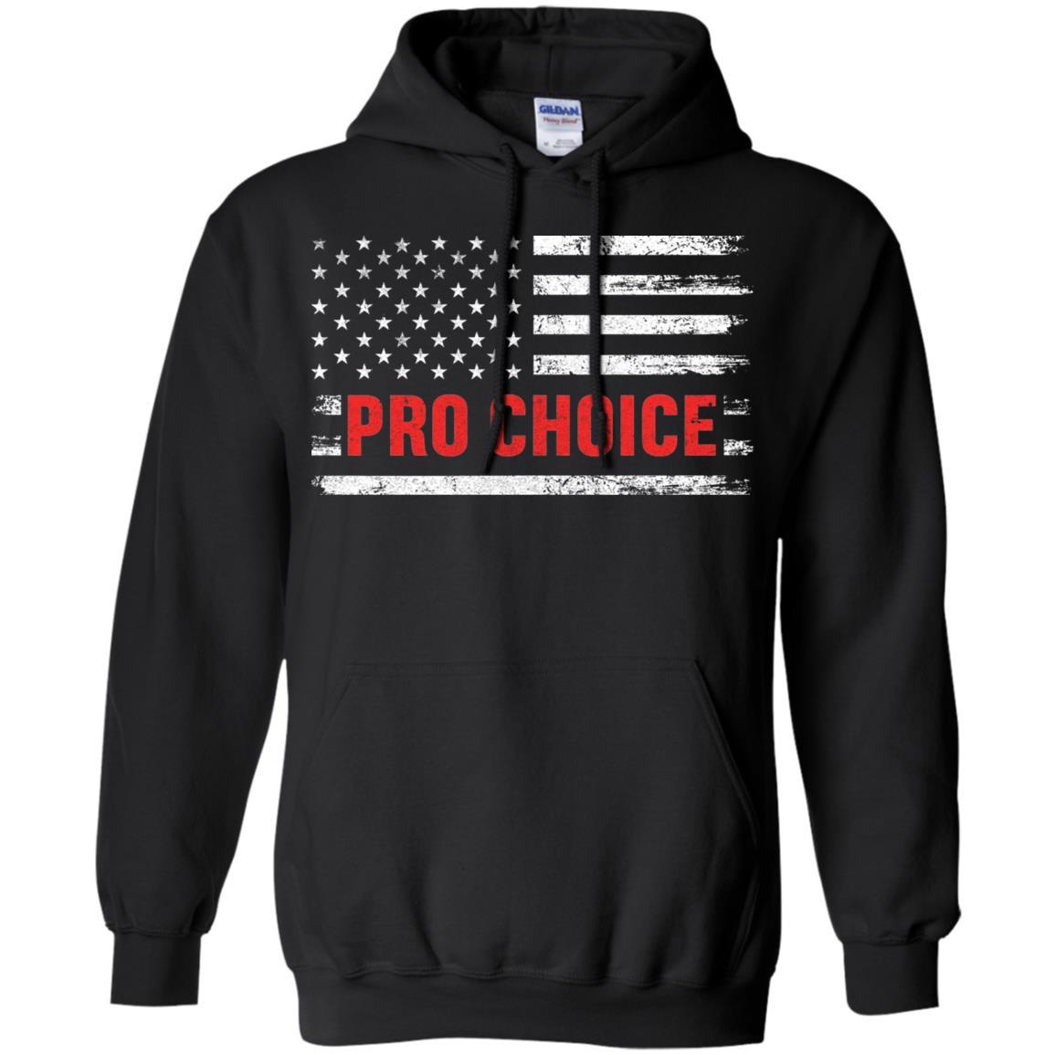 Patriotic US American Flag Pro Choice Veteran-T-Shirt & Hoodie-Pullover Hoodie-Black