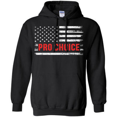Patriotic US American Flag Pro Choice Veteran-T-Shirt & Hoodie-Pullover Hoodie-Black