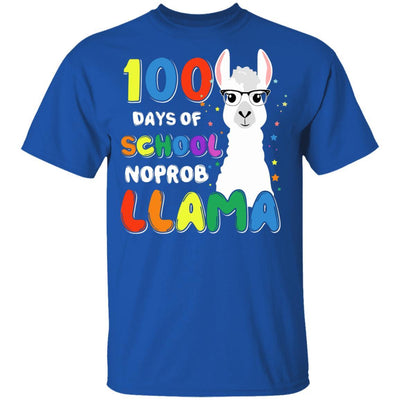 100 Days Of School No Probllama Llama 100Th Day Youth-Youth Shirt-Youth T-Shirt-Royal