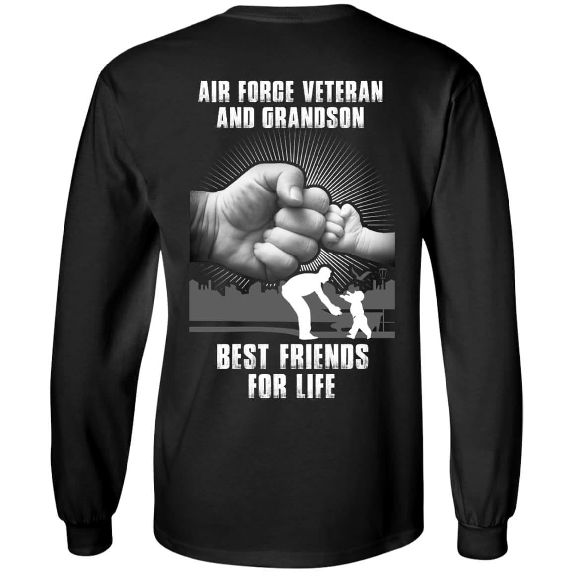Air Force Veteran And Grandson Best Friends For Life-T-Shirt & Hoodie-Long Sleeve T-Shirt-Black