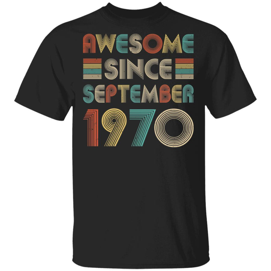 Awesome Since September 1970 Vintage 51th Birthday Gifts-T-Shirt & Hoodie-Classic T-Shirt-Black