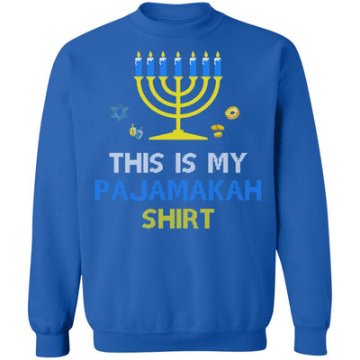 Funny Hanukkah Pajama Gift This Is My Pajamakah-T-Shirt & Sweatshirt-Crewneck Sweatshirt-Royal