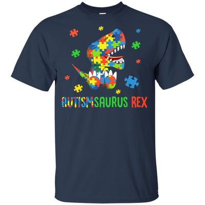 Autismsaurus Rex Autism Dinosaur T-Rex For Kids Youth-Youth Shirt-Youth T-Shirt-Navy
