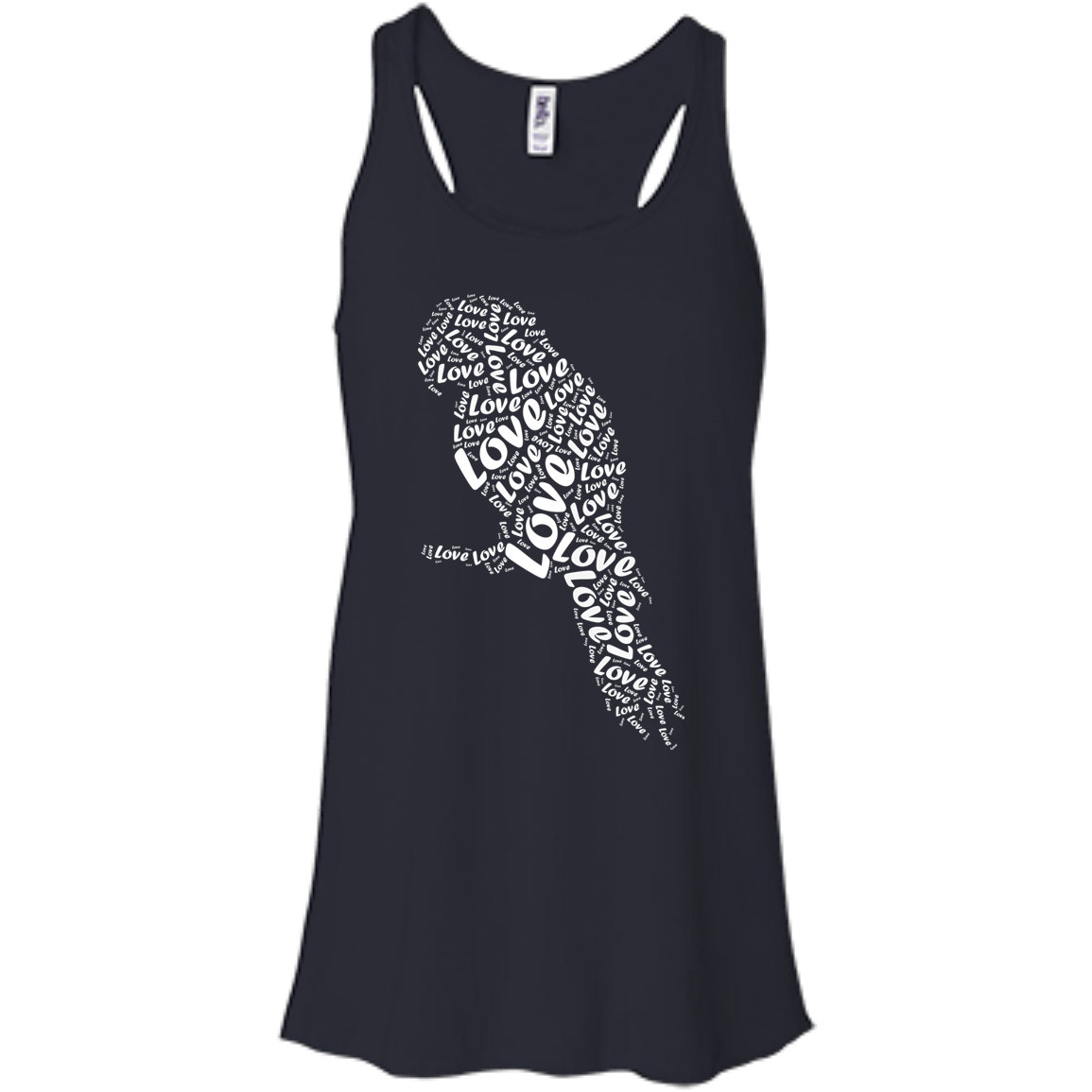 I Love Parrots-T-Shirt & Hoodie-Women's Flowy Racerback Tank-Midnight