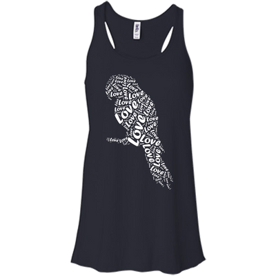 I Love Parrots-T-Shirt & Hoodie-Women's Flowy Racerback Tank-Midnight