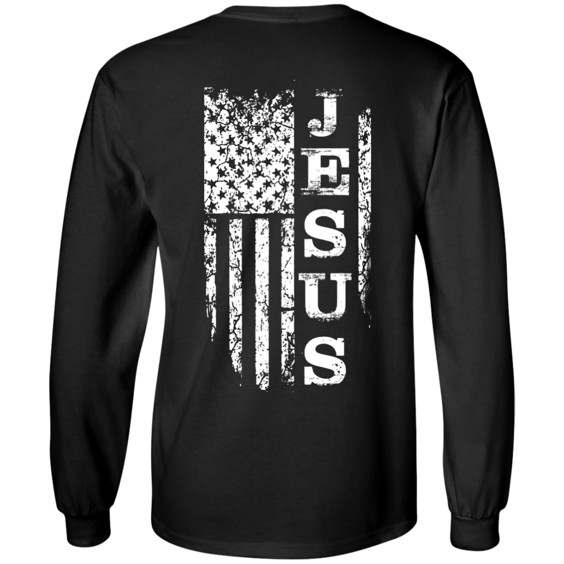 JESUS American Flag-T-Shirt & Hoodie-Long Sleeve T-Shirt-Black