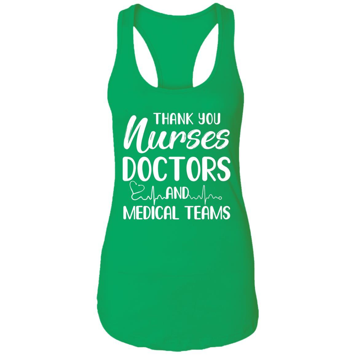 Thank You Nurses Doctors Medical Teams-T-Shirt & Tank Top-Women's Ideal Racerback Tank-Kelly Green