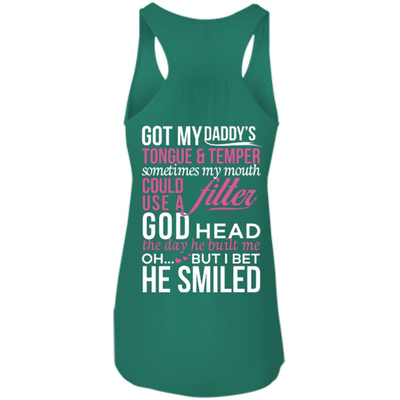 Got My Daddy's Tongue And Temper-T-Shirt & Hoodie-Women's Flowy Racerback Tank-Kelly