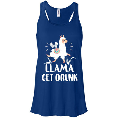 Funny Llama Get Drunk Mom Mommy Drinking Party-T-Shirt & Tank Top-Women's Flowy Racerback Tank-True Royal