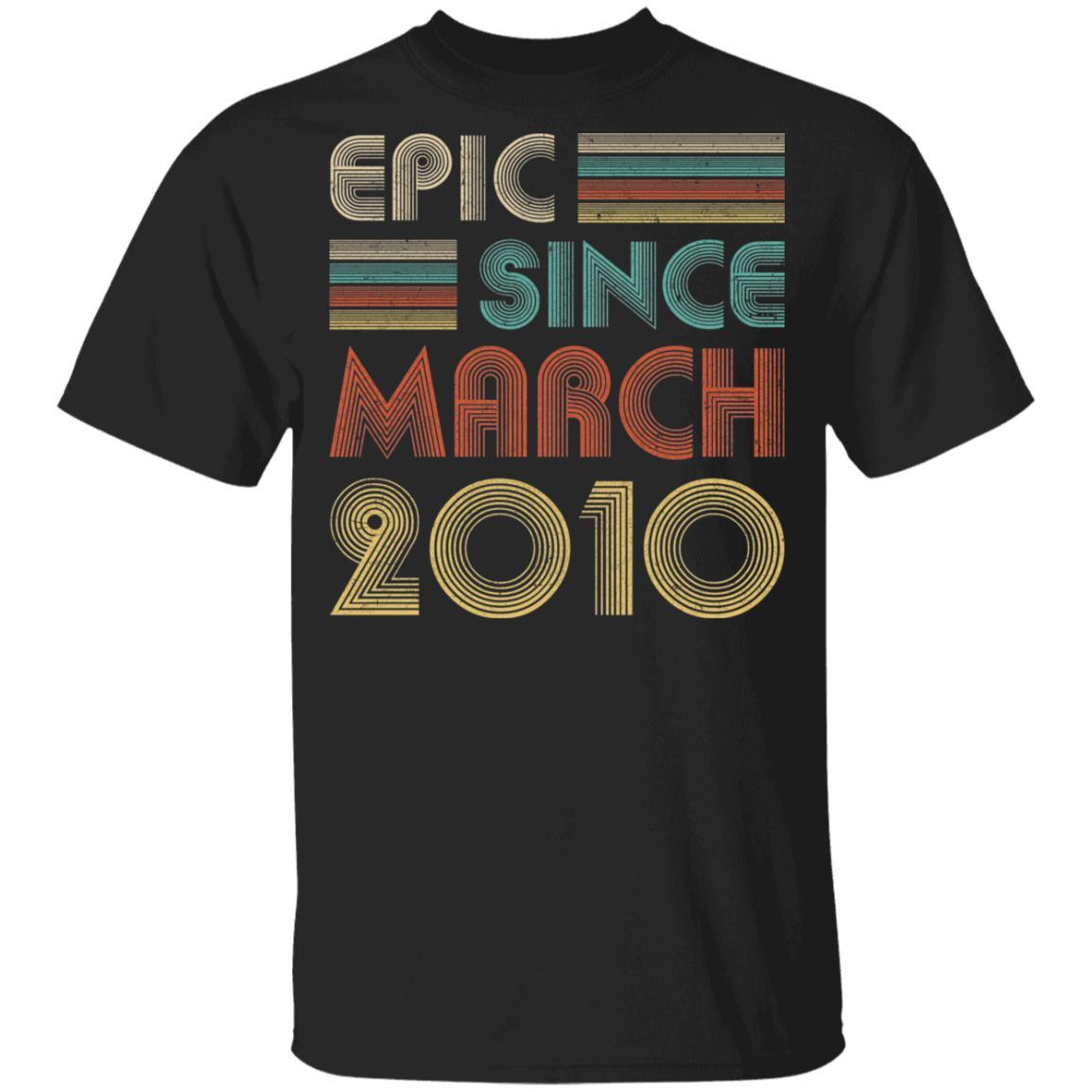 Epic Since March 2010 Vintage 11th Birthday Gifts Youth-Youth Shirt-Youth T-Shirt-Black