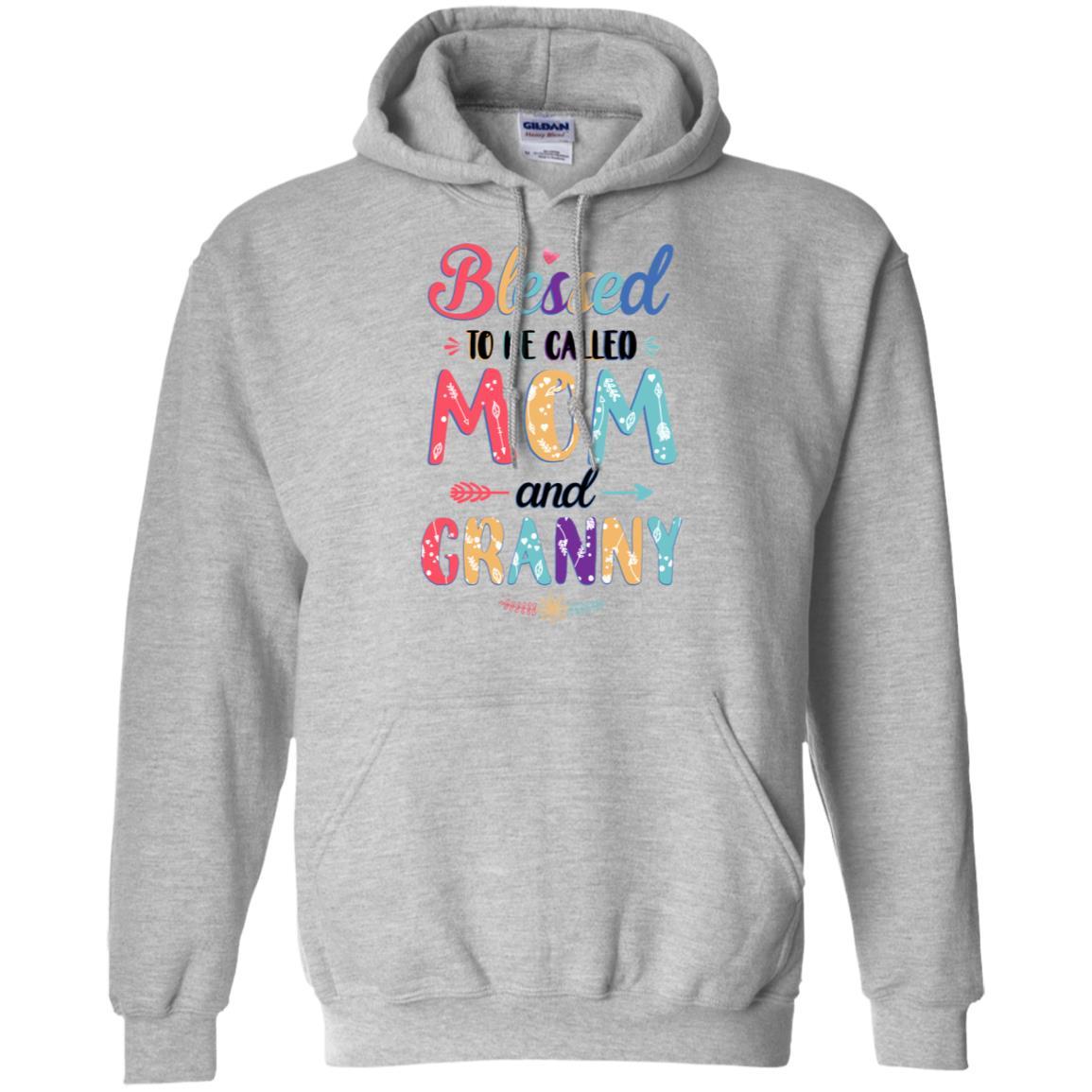 Blessed To Be Called Mom And Granny Mothers Day Gift-T-Shirt & Hoodie-Pullover Hoodie-Sport Grey