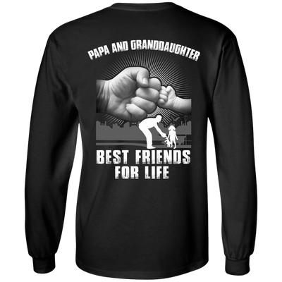 Papa And Granddaughter Best Friends For Life-T-Shirt & Hoodie-Long Sleeve T-Shirt-Black