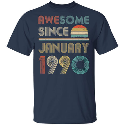 Awesome Since January 1990 Vintage 31th Birthday Gifts-T-Shirt & Hoodie-Classic T-Shirt-Navy