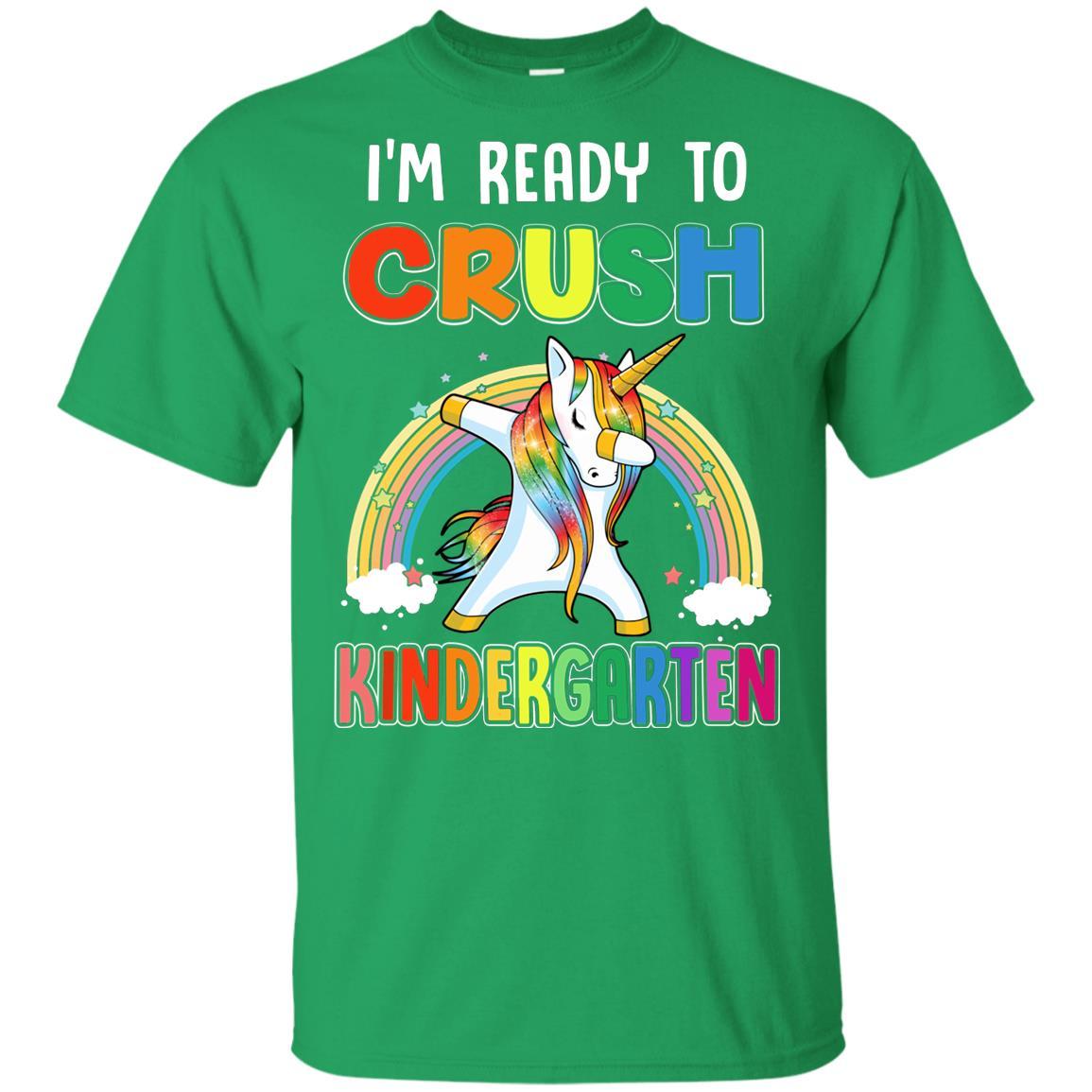 I'm Ready To Crush Kindergarte Unicorn Back To School Youth-Youth Shirt-Youth T-Shirt-Irish Green
